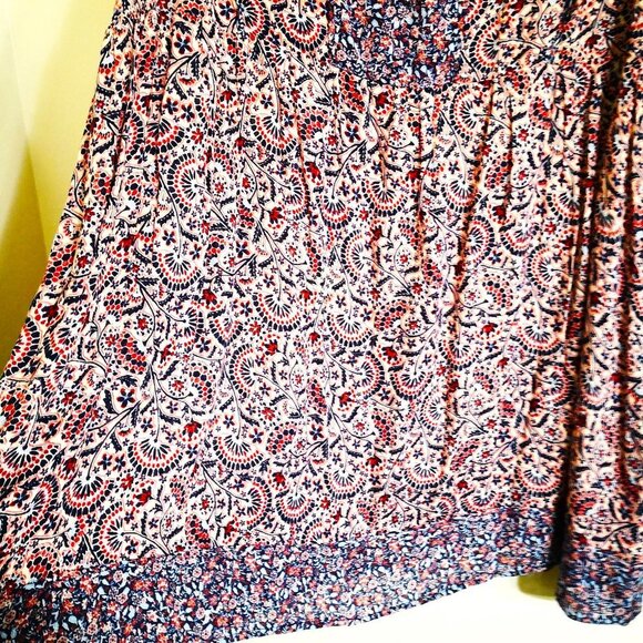 Nurture 100% Rayon Boho Short Sleeve Mixed Floral Pattern Midi Dress Flowy Size - Picture 4 of 5